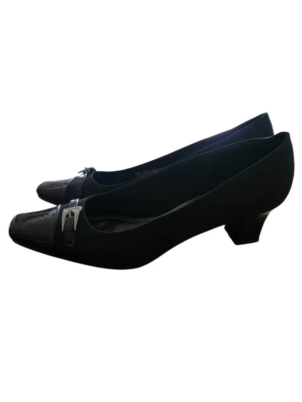 Classic Black Low Heel Women's Pumps Sz 10 - Picture 1 of 4